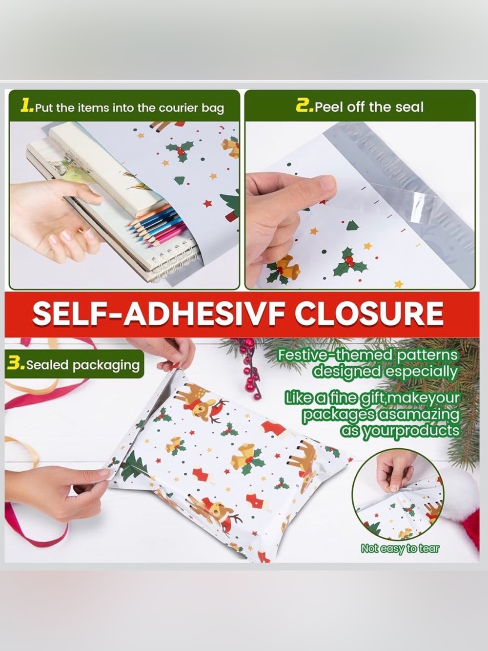 144PC Bundle: 25 10x13 Poly Mailers & 119 Thank You Stickers Shipping Bundle - Picture 5 of 10